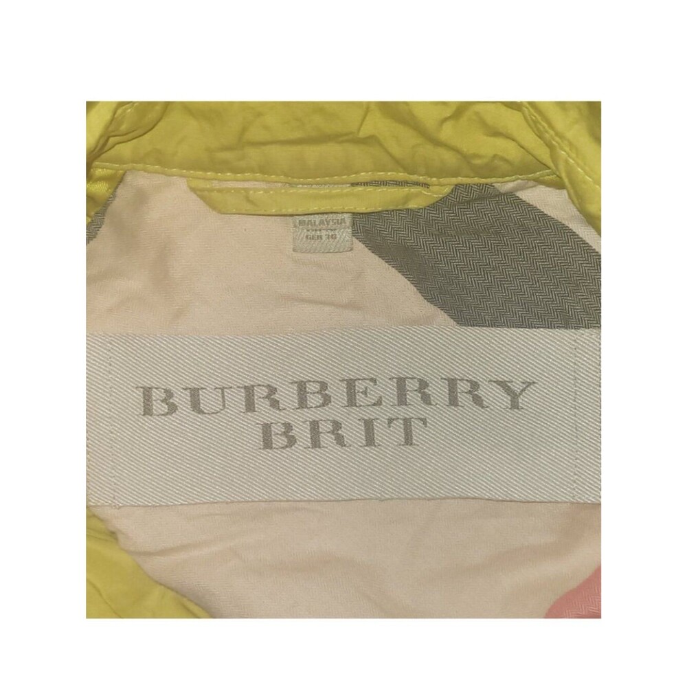 Burberry Womens Yellow Green Trench Coat Jacket. Size 6 - Picture 8 of 10